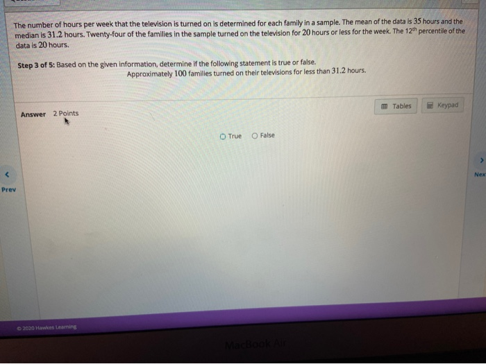 Solved Question 3 Of 17 Step The Number Of Hours Per Week Chegg