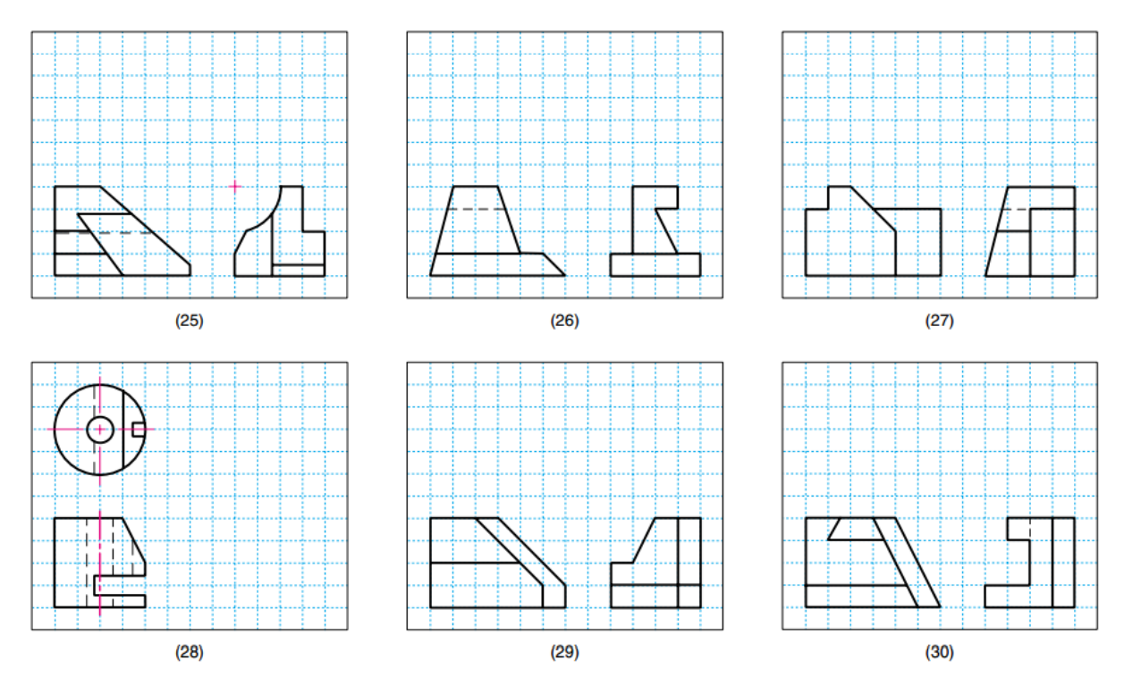 Solved draw the third view given the other 2 for the six | Chegg.com