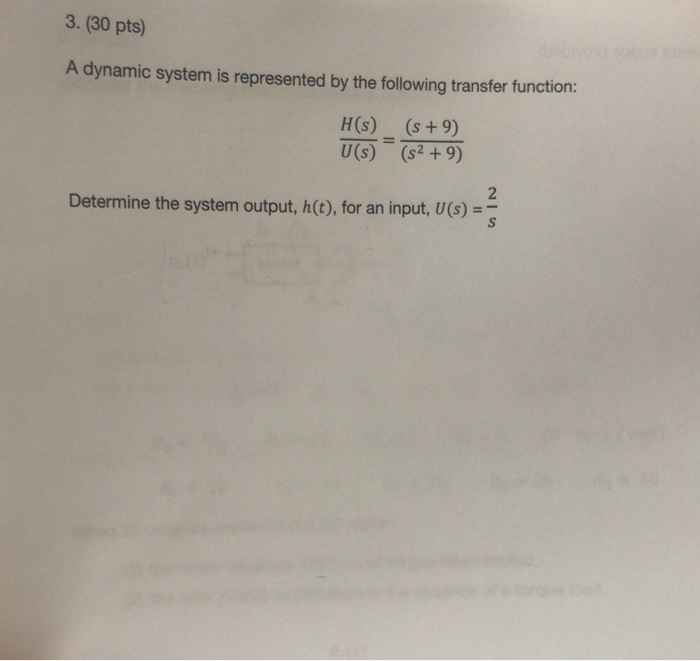 Solved 3. (30 pts) A dynamic system is represented by the | Chegg.com