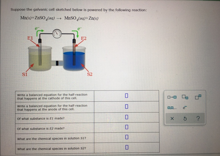 Solved Suppose the galvanic cell sketched below is powered | Chegg.com