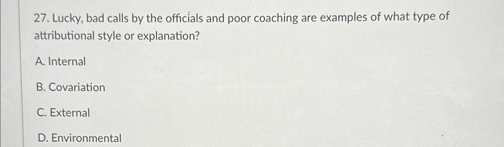 Solved Lucky, bad calls by the officials and poor coaching | Chegg.com