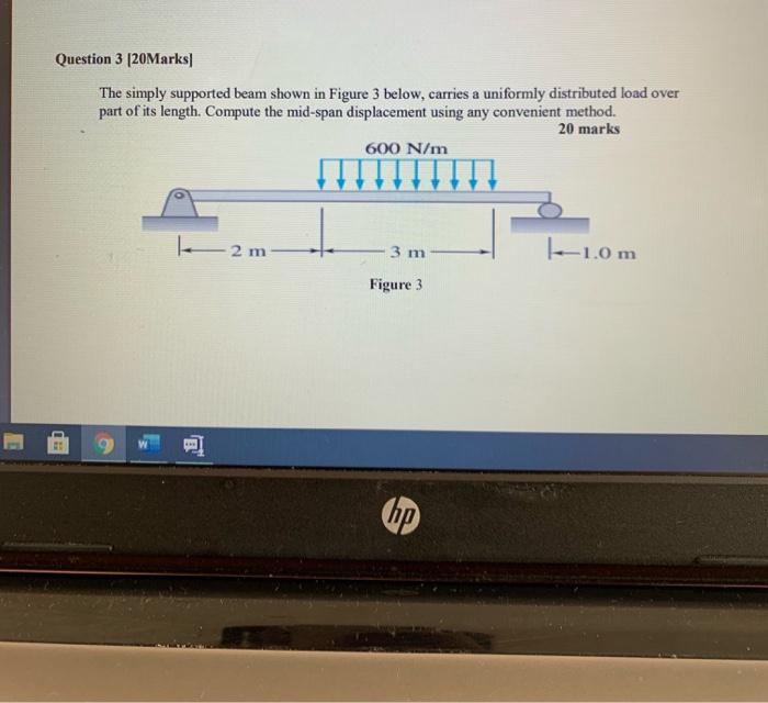 Solved Question 3 [20Marks/ The simply supported beam shown | Chegg.com