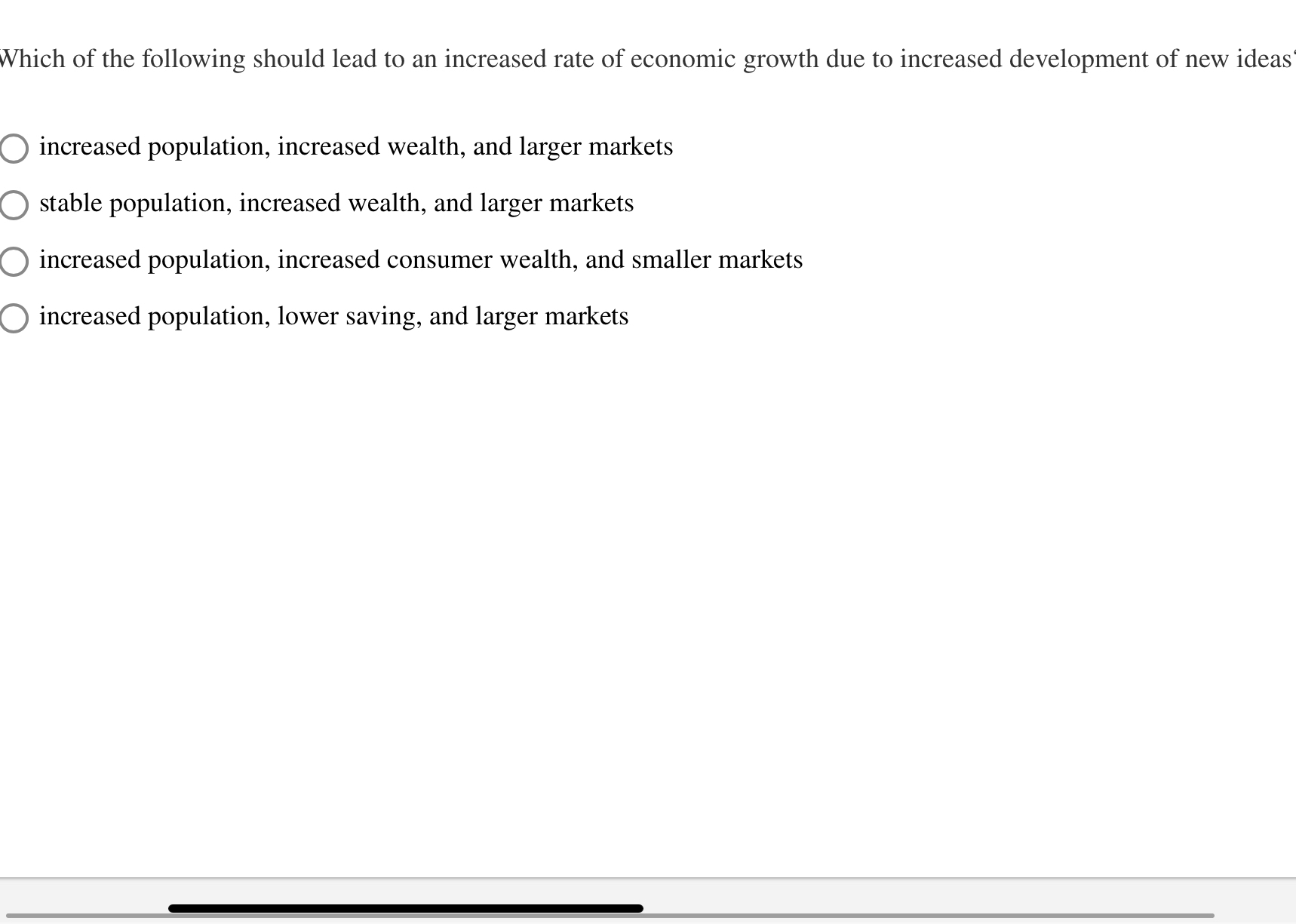 Solved Which of the following should lead to an increased | Chegg.com