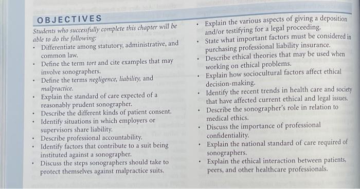 Solved . . OBJECTIVES Students who successfully complete | Chegg.com