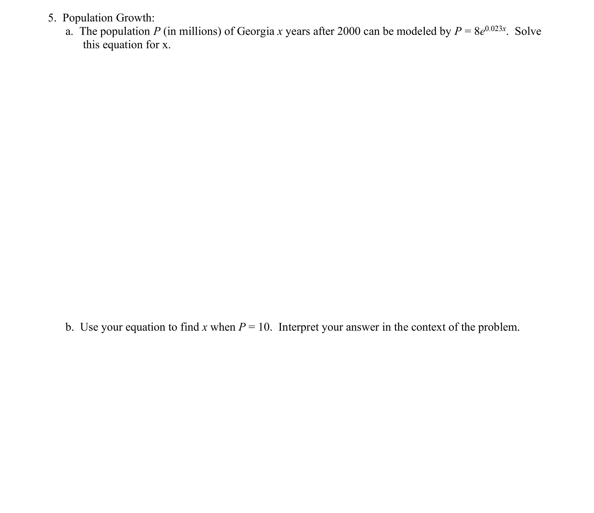 Solved Population Growth a The Population P in Millions Chegg solved-population-growth-a-the-population-p-in-millions-chegg