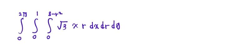 Solved ∫02π∫01∫03-r232xrdxdrdθ | Chegg.com