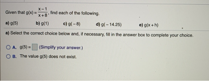 Solved Given That G X G Find Each Of The Following A Chegg Com