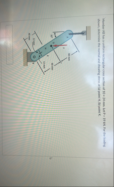 Solved Member AB has a uniform rectangular cross section of | Chegg.com