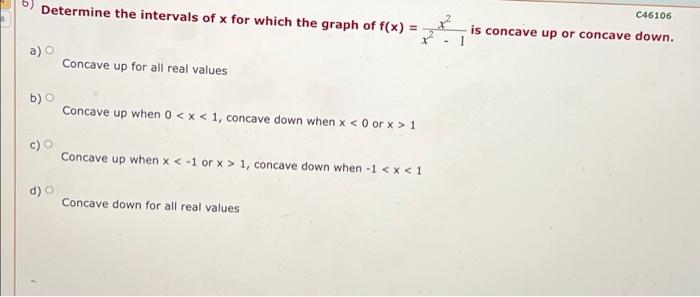 Solved (6) Determine the intervals of x for which the graph | Chegg.com