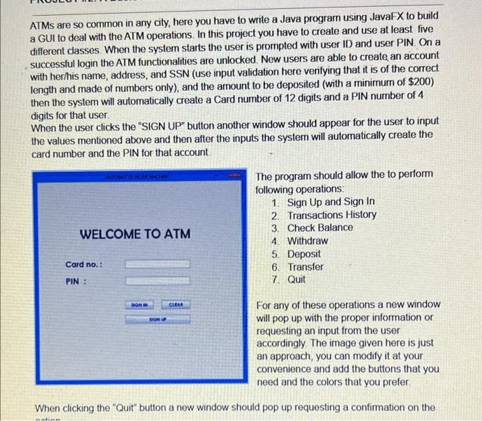 Solved ATMs are so common in any city, here you have to | Chegg.com