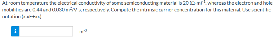 Solved At ﻿room temperature the electrical conductivity of | Chegg.com