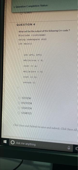 Solved Question Completion Status: UT23459 QUESTION 4 What | Chegg.com