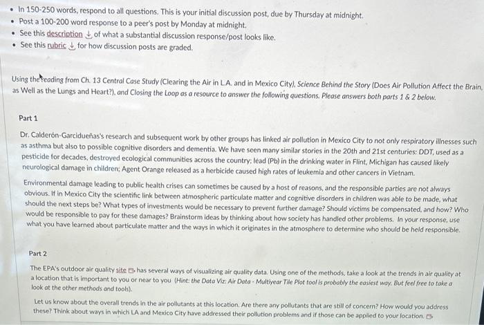 Solved - In 150-250 words, respond to all questions. This is | Chegg.com