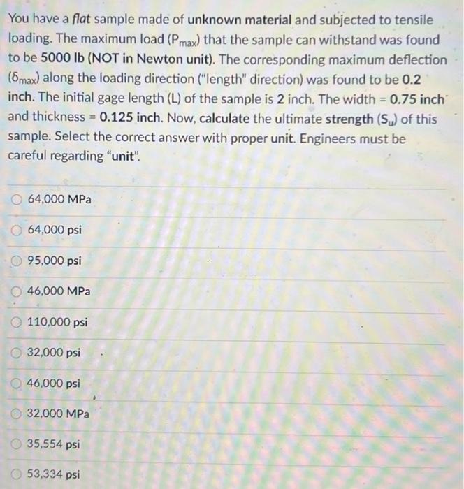 Solved You have a flat sample made of unknown material and | Chegg.com