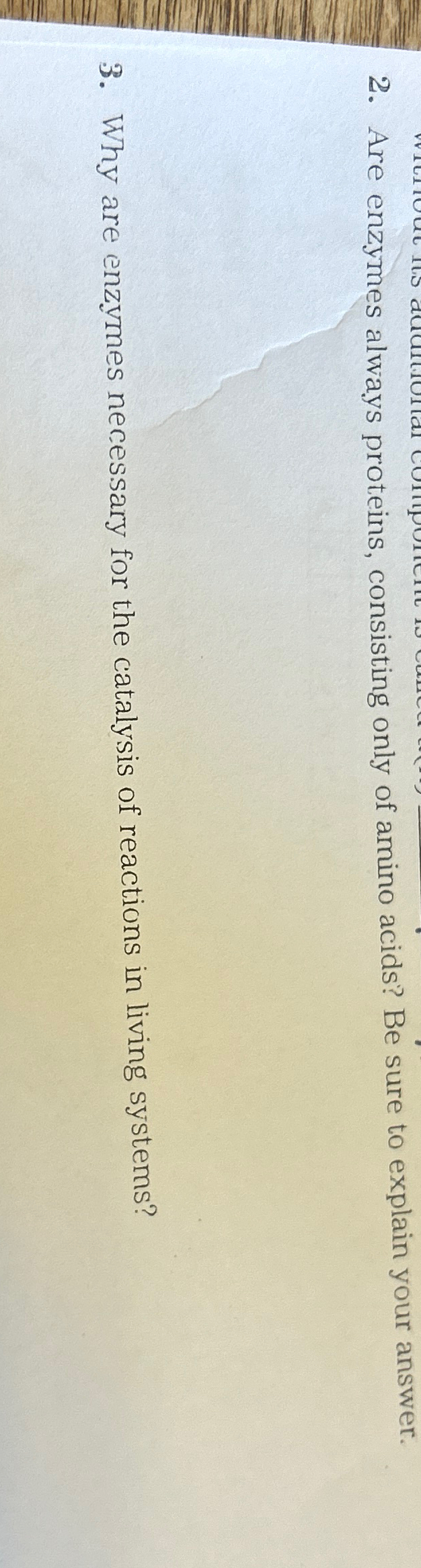 Solved Are enzymes always proteins, consisting only of amino