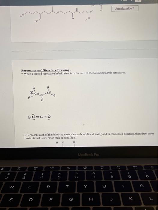 Solved Jamaicamide B Resonance And Structure Drawing 7. | Chegg.com