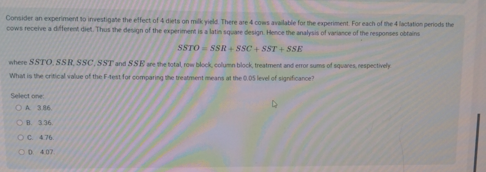 Solved Consider an experiment to investigate the effect of 4 | Chegg.com