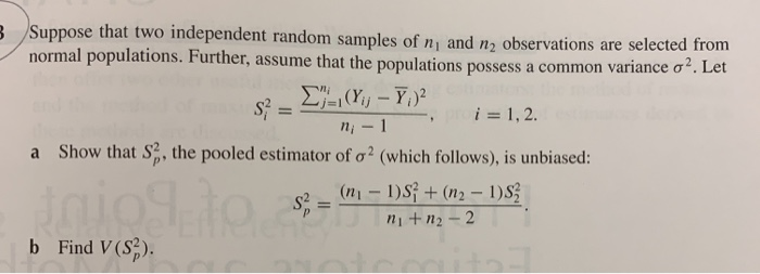 Solved 3 Suppose That Two Independent Random Samples Of N, | Chegg.com