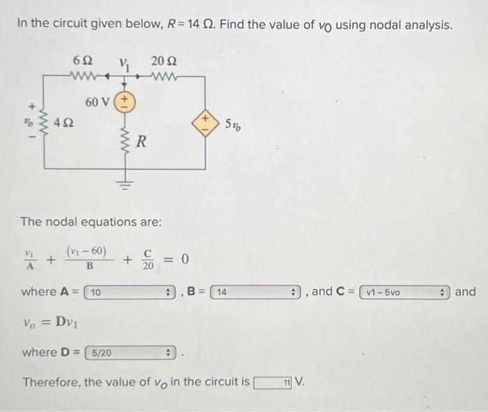 Solved In the circuit given below, R=14Ω. Find the value of | Chegg.com