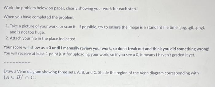 Solved Work the problem below on paper, clearly showing your | Chegg.com