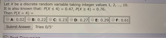 Solved Let X be a discrete random variable taking integer | Chegg.com