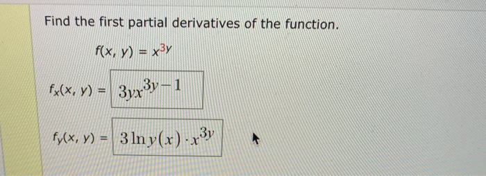 Solved Find The First Partial Derivatives Of The Function 4162