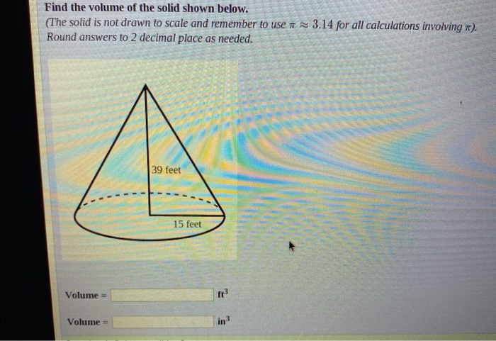 Solved Find the volume of the solid shown below. (The solid | Chegg.com