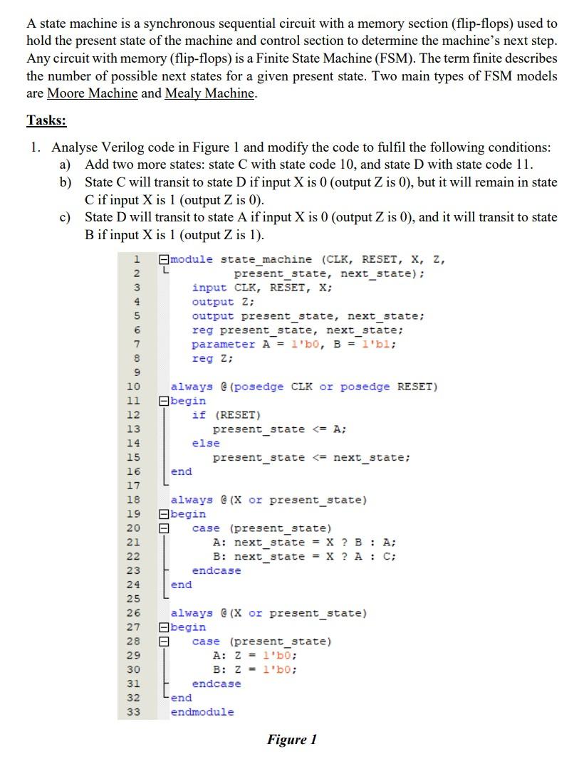 Solved a 2 3 A state machine is a synchronous sequential | Chegg.com