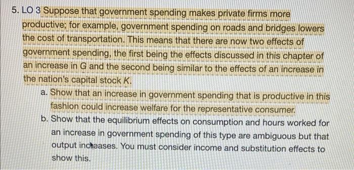 Solved 5. LO 3 Suppose That Government Spending Makes | Chegg.com