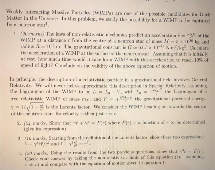 Solved Weakly Interacting Massive Particles (WIMPs) are one