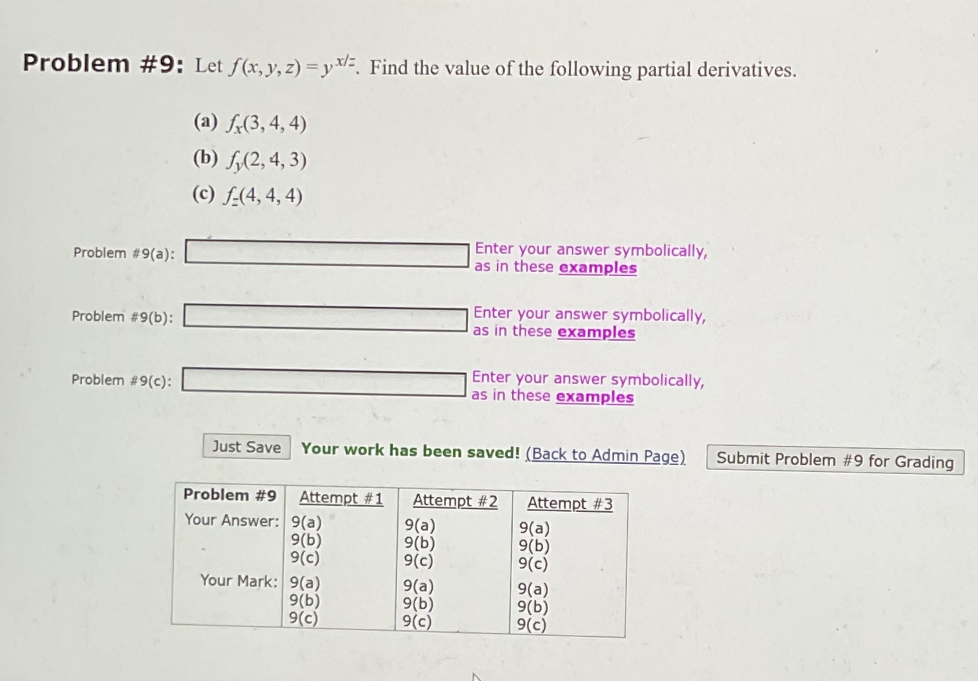 Solved Problem #9: Let F(x,y,z)=yxz. ﻿Find The Value Of The | Chegg.com