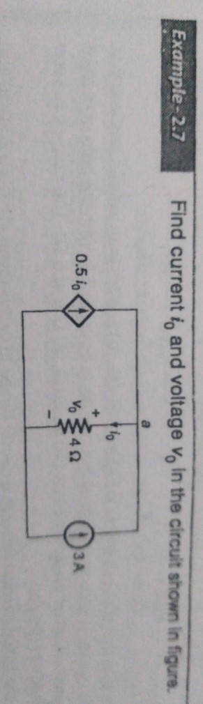 Solved Example - 2.7 Find Current I, And Voltage V, In The | Chegg.com