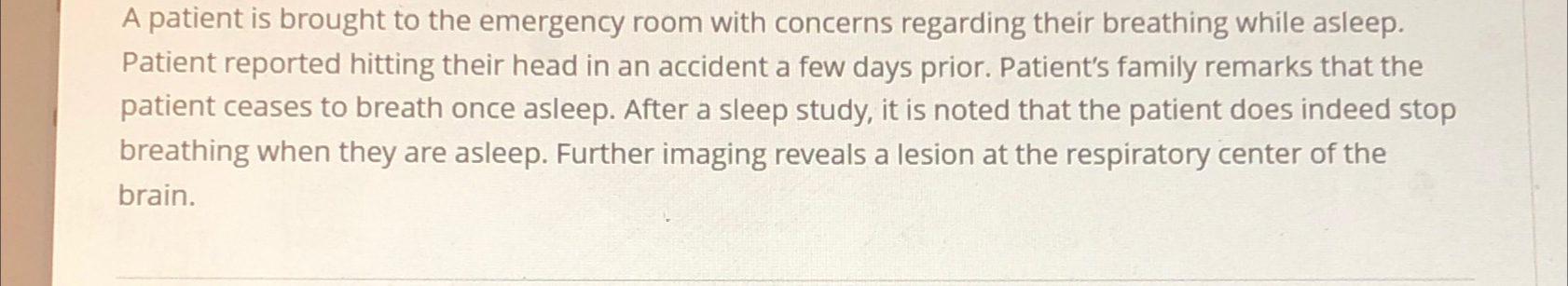 Solved A patient is brought to the emergency room with | Chegg.com