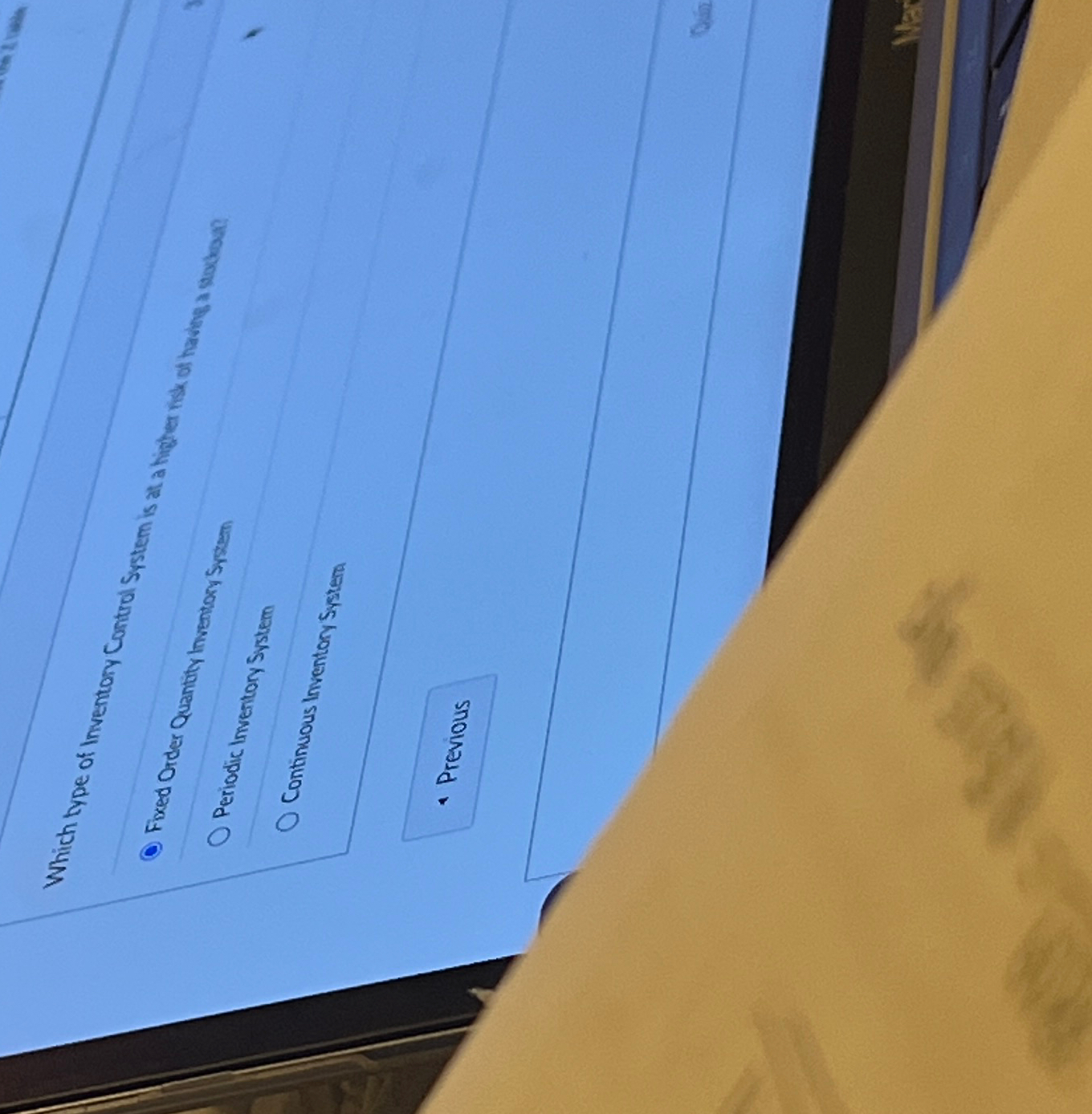 Solved fixed order quantity inventory systemperiodic chegg