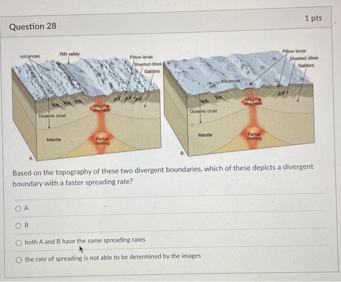 Solved Based on the topography of these two divergent | Chegg.com