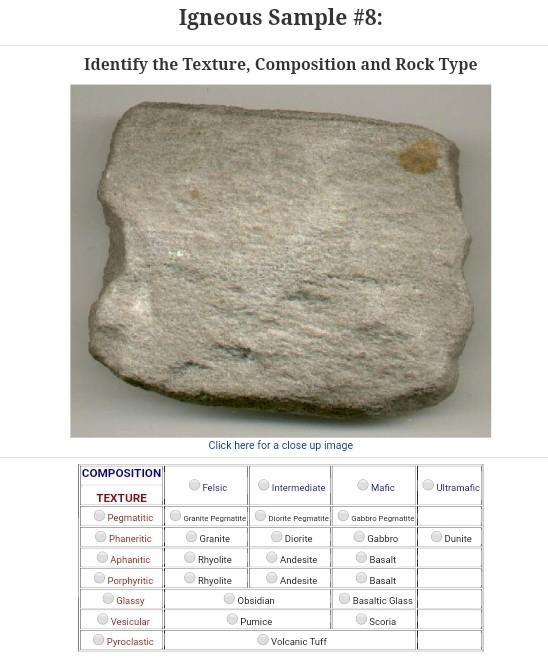 Solved Igneous Sample #3: Identify the Texture, Composition | Chegg.com