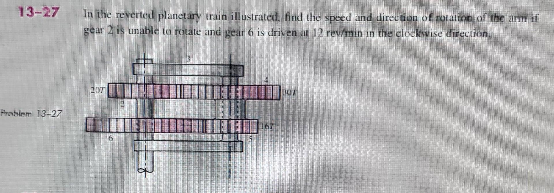 Solved In the reverted planetary train illustrated, find the | Chegg.com