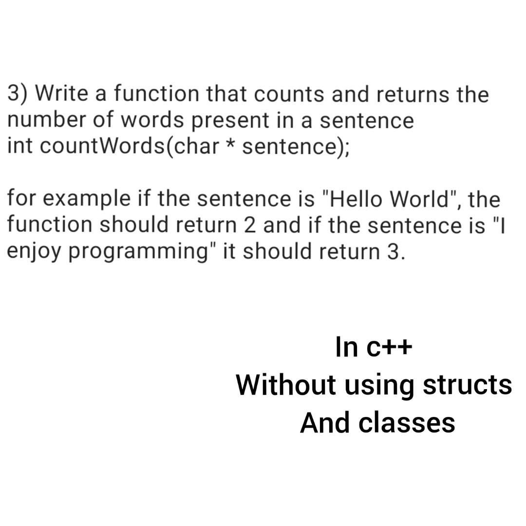 Solved 3) Write a function that counts and returns the | Chegg.com
