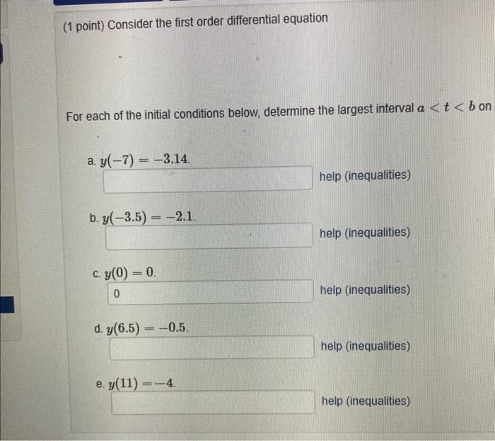 Solved 1 Point Consider The First Order Differential