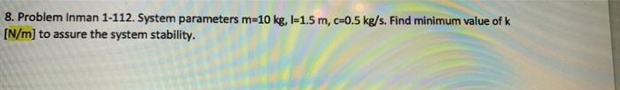 Solved Figure P1.111 Consider the inverted pendulum of | Chegg.com