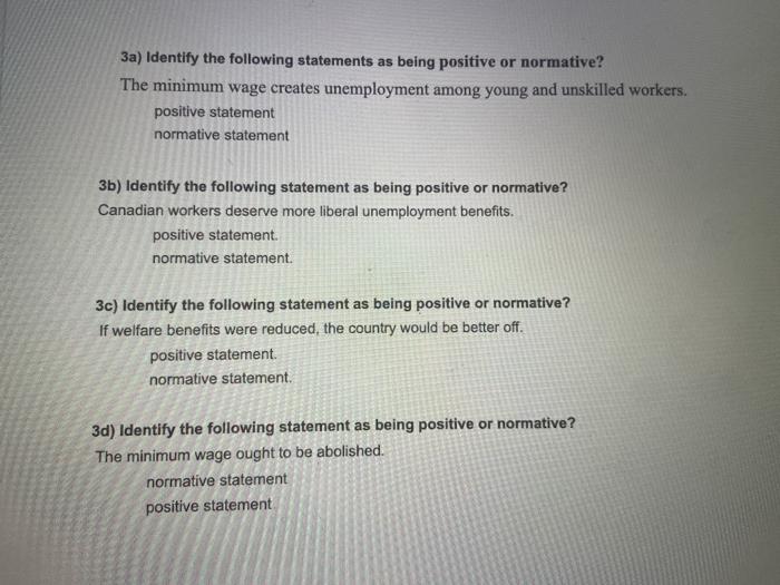 Solved 3a) Identify the following statements as being | Chegg.com