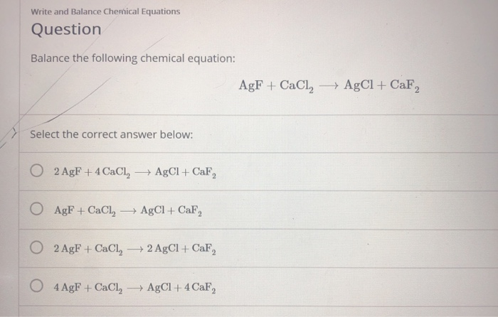 Solved Write and Balance Chemical Equations Question Balance | Chegg.com
