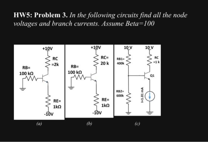 Solved HW5: Problem 3. In The Following Circuits Find All | Chegg.com