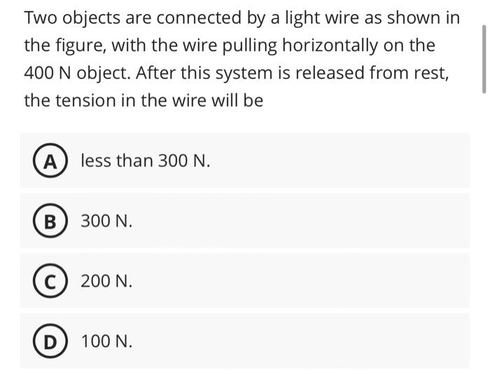Two objects are connected by a light wire as shown in | Chegg.com