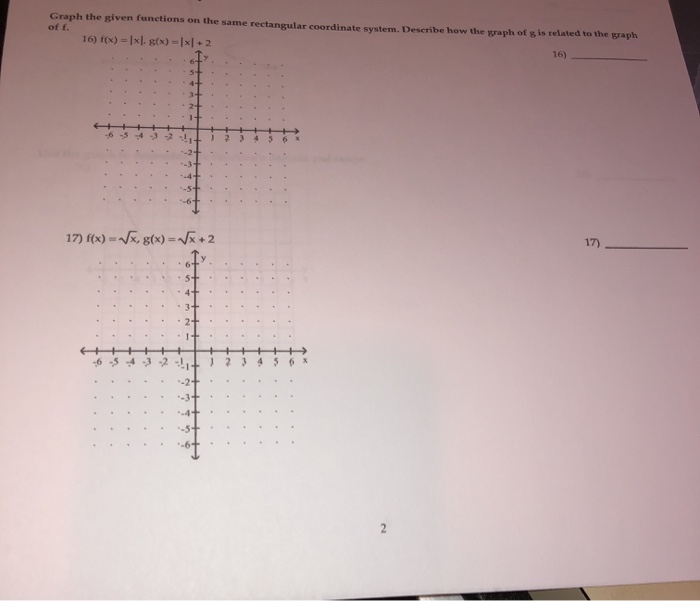 Solved Graph the given functions on the same rectangular | Chegg.com