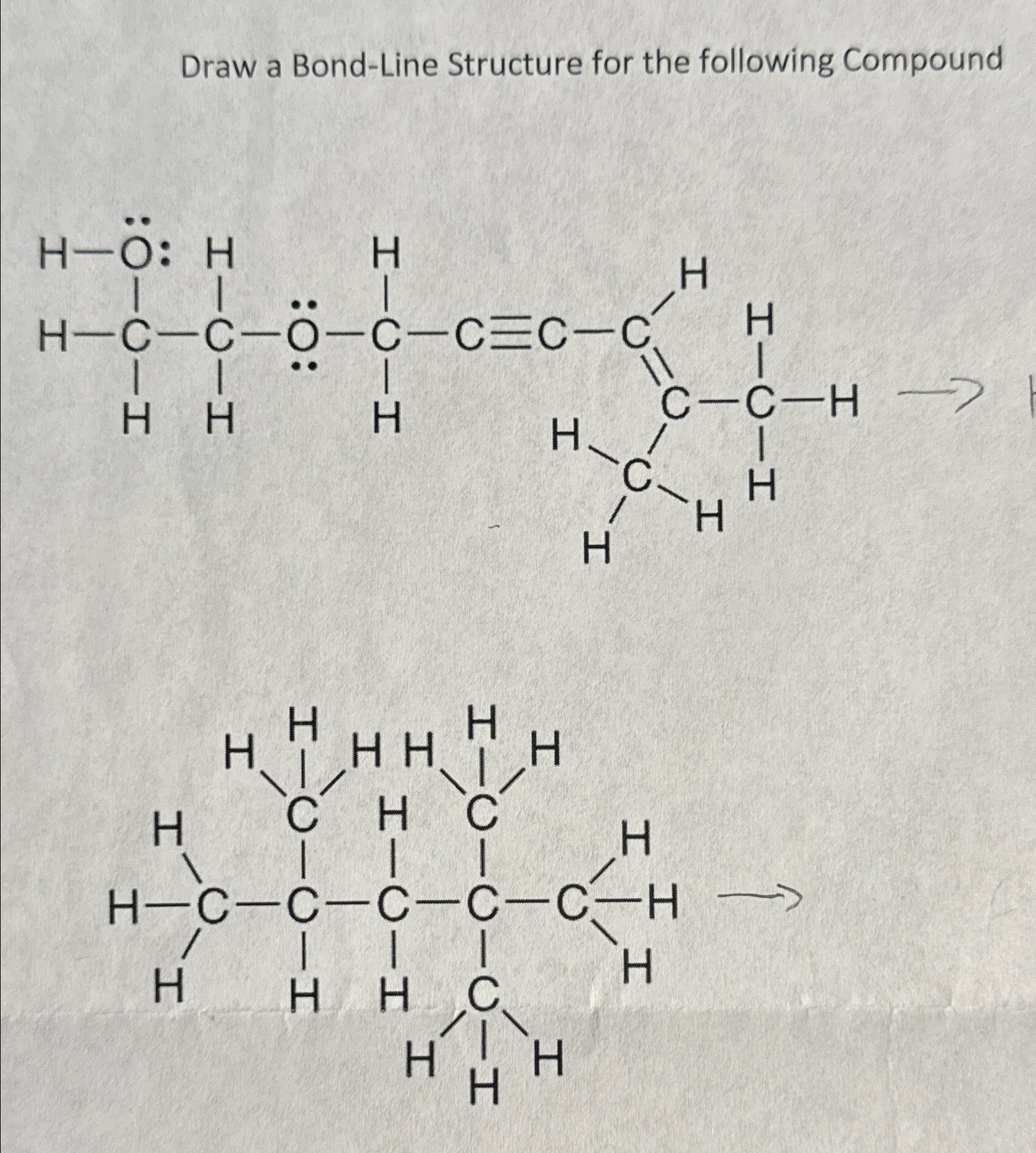 Solved Draw a Bond-Line Structure for the following | Chegg.com