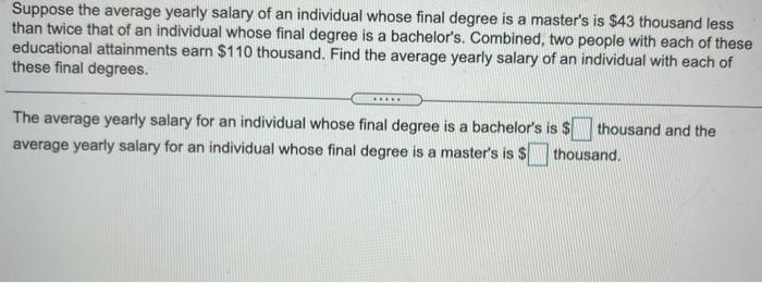 Solved Suppose the average yearly salary of an individual | Chegg.com
