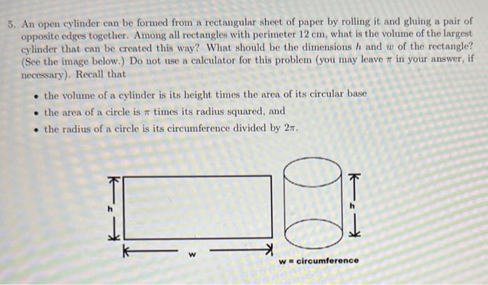edges of a cylinder
