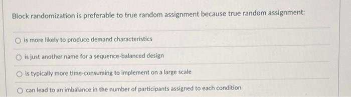 random assignment by block