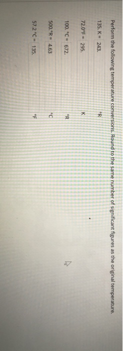 Solved Perform the following temperature conversions. Round | Chegg.com